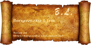 Benyovszky Lina névjegykártya